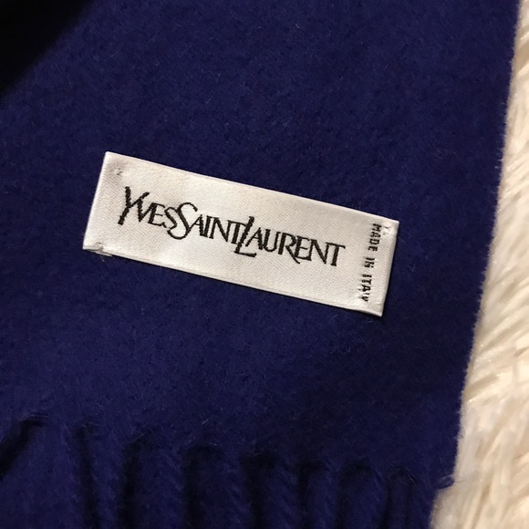 New in package, Yves Saint Laurent Logo-Embroidered Wool Scarf - Picture 5 of 10